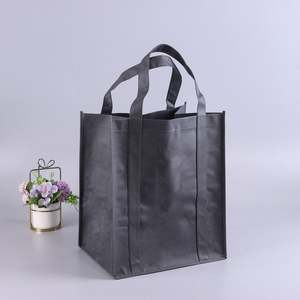 Sac fourre-tout personnalisé bleu foncé en non-tissé, imperméable, réutilisable, avec poignées en corde et motif imprimé, vente en gros - Product Image 2