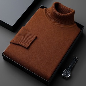 Maglione Invernale da Uomo a Collo Alto, Nuovo Top Casual Ampio con Cappuccio e Felpa in Maglia Spessa a <span class=keywords><strong>Tinta</strong></span> <span class=keywords><strong>Unita</strong></span>, Versatile - Product Image 6