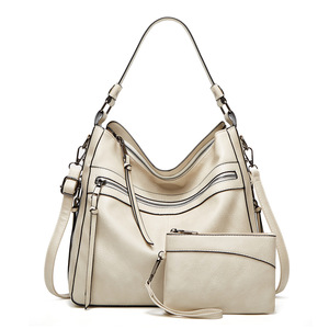 New Women's Large PU <strong>Faux</strong> <strong>Leather</strong> Hobo <strong>Bag</strong> with Zipper Closure Designer <strong>Bucket</strong> Purse for All Seasons - Product Image 1