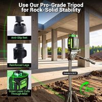 Niveau laser vert 4D professionnel de qualité industrielle, 16 lignes, auto-nivelant, pour pose de carrelage extérieur, avec garantie de 2 ans