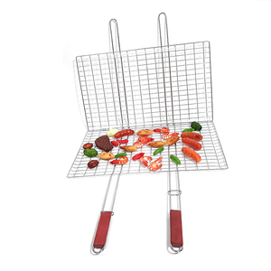 Utensili <span class=keywords><strong>per</strong></span> <span class=keywords><strong>Barbecue</strong></span>, Grande Cestello a Rete <span class=keywords><strong>per</strong></span> Grigliare Pesce, Verdure e Bistecche, Griglia Cromata con Manico in Legno <span class=keywords><strong>per</strong></span> <span class=keywords><strong>Griglie</strong></span> e Affumicatori - Product Image 2