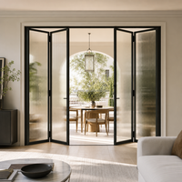 Porte pliante contemporaine pour salon, chambre, cuisine, bureau, séparateur d'espace, style architectural minimaliste