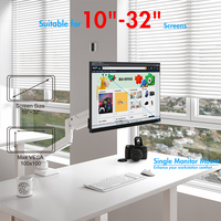 Bras de moniteur pour écrans 10 "-32" Moniteurs d'ordinateur réglables Support jusqu'à 20KG Bras de moniteur à ressort à gaz unique pour le bureau à domicile