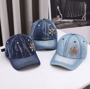Nouvelle casquette de baseball en jean tendance automne, motif tropical, coupe-vent, décorée de diamants colorés, pour couple - Product Image 4