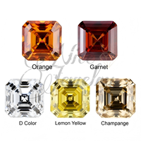 Magnifiques Bijoux Moissanite Colorés Carrés Facettés à Coupe Plate, Diamants Moissanite en Vrac, Cabochons Asscher, Pierres Moissanite en Vrac en Gros