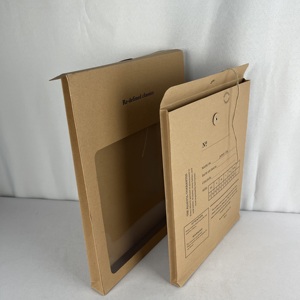 Custom Expandable Wallet <strong>Envelopes</strong> PVC Transparent Portrait <strong>Window</strong> Button <strong>String</strong> Closure <strong>Kraft</strong> Paper Packaging Bags Business - Product Image 2
