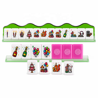 Ensemble de Mahjong Thème Anniversaire avec Bougie Gâteau, Ballon et Motifs de Tuiles de Fête pour Soirées Ludiques et Cadeaux
