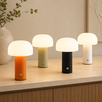 Lampe de bureau LED sans fil moderne nordique en forme de champignon, rechargeable, à intensité variable par toucher, portable
