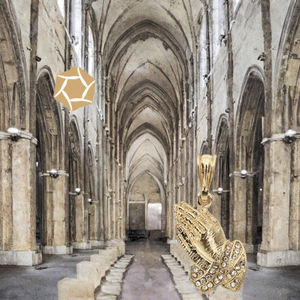 Collier pendentif en diamant Bergamote unique Elfic 6g Or, charmes religieux, prière, <span class=keywords><strong>bijoux</strong></span> hip-hop pour enfants - Product Image 3