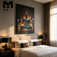 Cuadro de Buda en Lienzo, Impresión Artística en Lienzo, Póster Decorativo con Marco de Buda, Decoración Religiosa para Sala de Estar, Decoración del Hogar