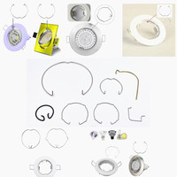 Anneau porte-ampoule LED en acier avec clips à ressort de retenue MR16/MR11 Anneau de spot lumineux à bobine Downlight Spring Clip Ring