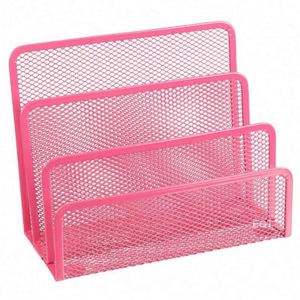 Office Storage Stationery Morden Metal Multifunction Desktop Paper <b>File</b> <b>Organizer</b> Mesh Desk <b>Organizer</b> Document Letter Holder - Product Image 5