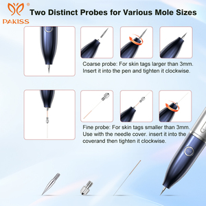 PAKISS Stylo anti-taches portatif 19 niveaux, éliminateur de verrues et de excroissances cutanées, appareil de beauté pour l'élimination des taches, en ABS et acier inoxydable, rechargeable par USB, OEM ODM - Product Image 5