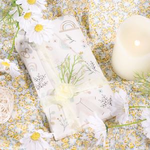 Rollo de papel de regalo de embalaje personalizado de lujo de 43*300cm de papel tisú de Arte de jardín romántico de 80g de alta calidad al por mayor - Product Image 4