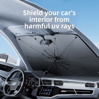 Pare-soleil télescopique pliable en titane argenté pour pare-brise de voiture