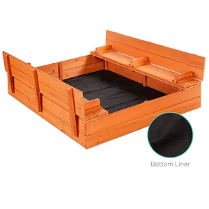 बच्चों के लिए पाइन लकड़ी सैंडबॉक्स बड़े आकार पिछवाड़े खेलने बड़े लकड़ी के बच्चों के लिए सैंडबॉक्स