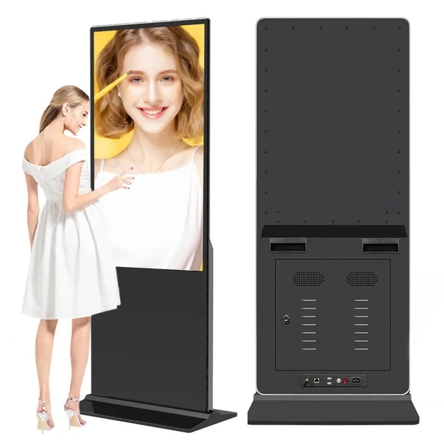 Interactive Digital Vertical Kiosks Remote Control Touch Screen Free Standing Advertising Player for Engaging Media Exhibitions
