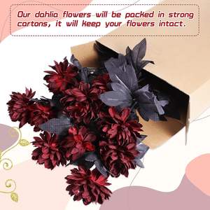 Flores de Dalia Color Borgoña, Flores Artificiales de Dalia, Flores Falsas para el Hogar, Bodas, Fiestas, Suministros de Oficina - Product Image 6