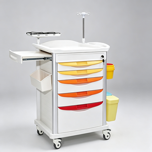 Carrito de Emergencia Móvil para Hospital Veterinario con Bloqueo Central: Organizador de Suministros Quirúrgicos para Clínica <span class=keywords><strong>Veterinaria</strong></span>, Carrito de Procedimientos - Product Image 2