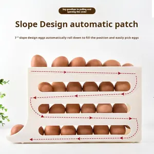 Choice Fun 30 Eggs 4 Layer Slide Refrigerator HIPS Side Door Dedicated Automatic Rolling Egg Kitchen Counter
