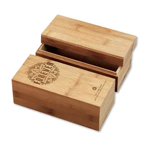 Embalaje grabado personal Regalo DE BODA Caja de madera de bambú Caja de memoria con tapa