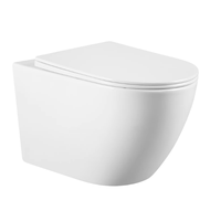 WC suspendu sans bride de style européen moderne - Citerne encastrée en céramique pour projets de salles de bain de luxe, gain de place