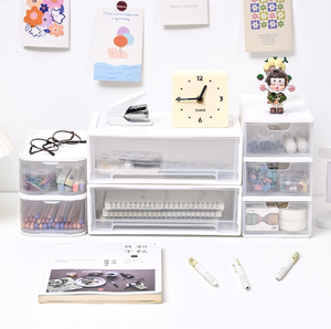 Cajones de almacenamiento apilables de plástico, cajones pequeños tipo cajón, cajas organizadoras de <span class=keywords><strong>escritorio</strong></span>, <span class=keywords><strong>cajonera</strong></span> pequeña translúcida - Product Image 6