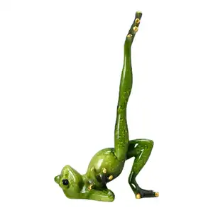 家居装饰卡哇伊瑜伽青蛙雕像女孩的梦想现代树脂家居雕塑娃娃树脂模型奇数礼品工艺品动物
