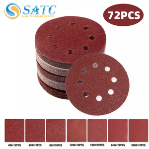 Cổ phiếu địa phương trong chúng tôi-5inch đĩa chà nhám 40 60 80 120 180 240 320 Grit các loại móc & Vòng 8 lỗ - Product Image 3