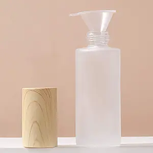 Atomiseurs de parfum en verre poli, flacon de 50ml, pour produits cosmétiques, avec capuchon en bois, outil de maquillage