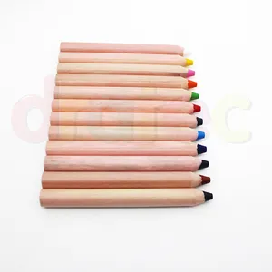 Art supplier 110cm length 3 in 1 woody wax crayons set wooden watercolor pencil set colored pencil with custom logo printed