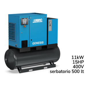 ABAC Genesis IE 11kW compresor de velocidad variable con secador de tanque 500lt - Product Image 1