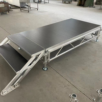 Scène modulaire portable 4x4 pieds en alliage d'aluminium double couche, à charge lourde, avec pieds réglables, pour événements