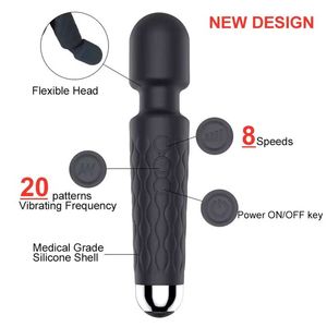 Vibrador de Varita Masajeador Sexual para Adultos, <span class=keywords><strong>Mini</strong></span>, Potente, Recargable, Inalámbrico, de Mano, con 20 Modos - Product Image 2