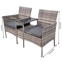 Fauteuil de jardin en métal démontable avec structure en rotin PE, prix de gros usine, haute qualité, pour l'extérieur