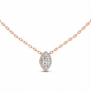 Colgante Clásico con Diamante Cultivado en Laboratorio de Corte Marquesa de 0.50 Ct, Color VVS VS EF, Plata de Ley 925, Oro de 10KT 14KT 18KT, Joyería para Uso Diario - Product Image 1