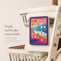 Dubbellaags universele winkelwagen met wielen, tablet houder en 34 voedselaccessoires, roze, groothandel