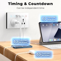 Enchufe Inteligente Universal WiFi para Hogar Inteligente, USB+Tipo C, Enchufe EU/US/UK, Control Remoto, Temporizador, Monitor de Energía, Táctil, 10A