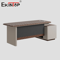 Bureau de direction moderne Ekintop de 1,8 m, imperméable, table de patron de luxe avec surface en PVC sans joint pour poste de travail de manager