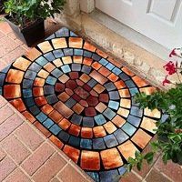 Großhandel Quadratisches Landschaftsmuster Amerikanischer Stil Badezimmer & Küche Bodenmatte Kieselgur 3D-Optik Saugfähiger Rutschfester Teppich