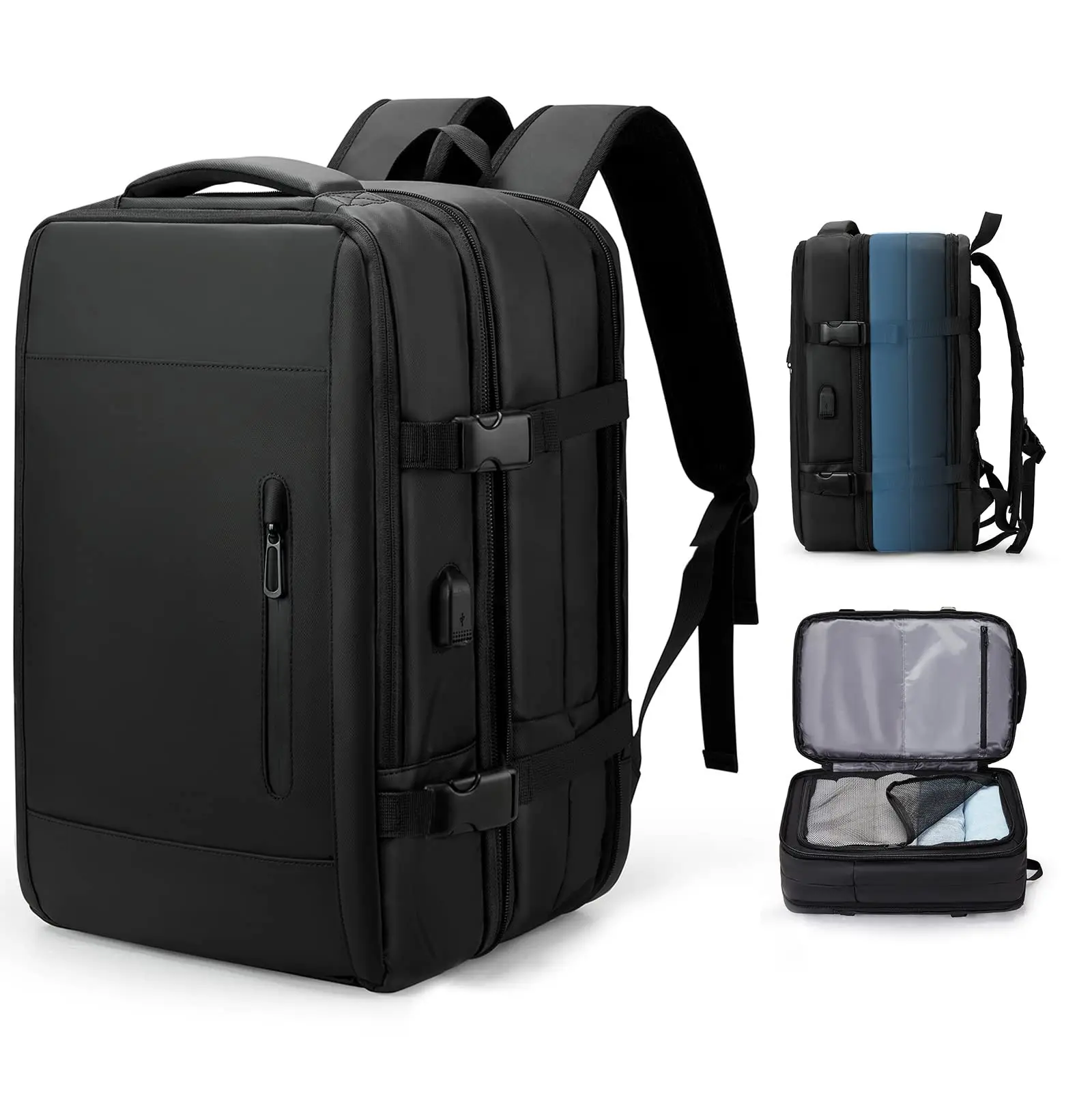 Mochila de viagem para mulheres Homens Airline Airplane Aprovado Weekender Mochila Carry On Laptop Backpack com porta de carregamento USB