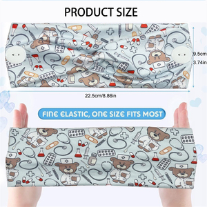 Custom Design <span class=keywords><strong>Elastic</strong></span> Cross Twist geknotete breite Doctor Nurse Stirnband für Frauen Krankens ch western mit Knöpfen - Product Image 4