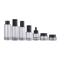 Emballage cosmétique 30g 50g 30ml 50ml 100ml 120ml 150ml Flacon en verre pour sérum de soin de la peau gris Emballage en pot