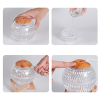 Diffuseur d'huiles essentielles à ultrasons avec boule de cristal, humidificateur, veilleuse, diffuseur d'huiles essentielles avec LED