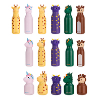 Botella de Agua Infantil DILLER, Aislada al Vacío, de Acero Inoxidable 304 Libre de BPA, con Diseño de Animales de Dibujos Animados