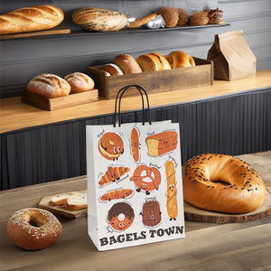 ב חבילה אישית bolsa de Papel ידידותי לסביבה מזון מהיר ללכת משלוח שקית נייר מסעדה השקה - Product Image 4