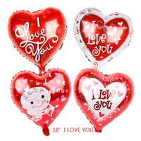 Ballons en aluminium « Je t'aime » pour fête d'anniversaire, ballons en aluminium pour fête, ballons en aluminium rouges en forme de cœur, fournitures de décoration de mariage