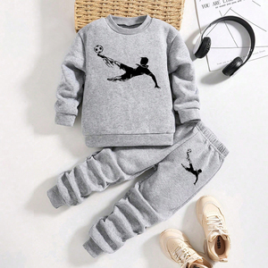 Ensemble de vêtements gris pour petits garçons, style streetwear, sweat-shirt imprimé de dessins animés et pantalon de jogging ample, <span class=keywords><strong>tenue</strong></span> décontractée pour enfants - Product Image 1
