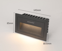 Lumière murale LED carrée en aluminium 3W pour escalier, 12V 24V 110V 220V, pour les étages inférieurs