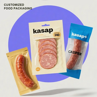 Sac sous vide en nylon laminé transparent thermoscellable imprimé sur mesure pour la conservation de la viande, des légumes et des aliments